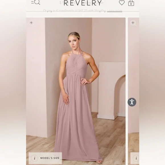 Revelry Dresses Revelry Mackenzie Chiffon Dress Rose Quartz